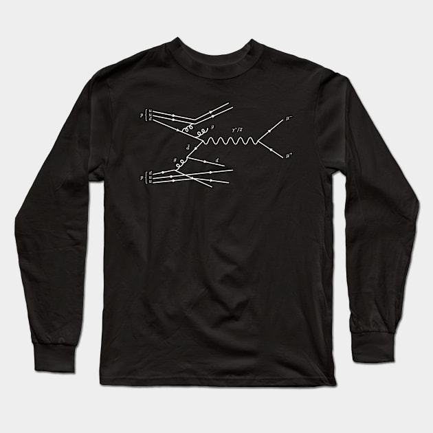 Feynman Diagram - Proton Scattering Long Sleeve T-Shirt by ScienceCorner